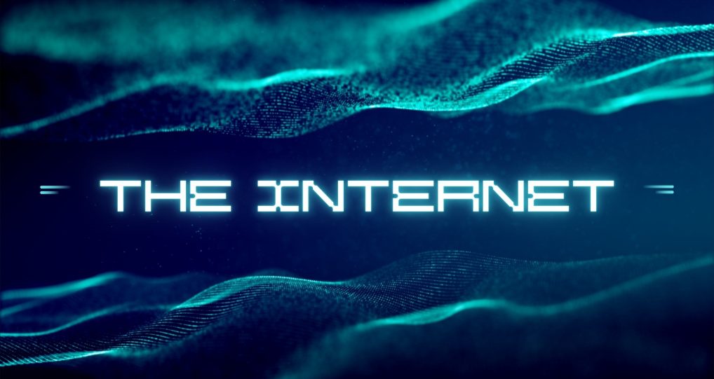 Blue and Dark Blue Futuristic Neon The Internet Presentation